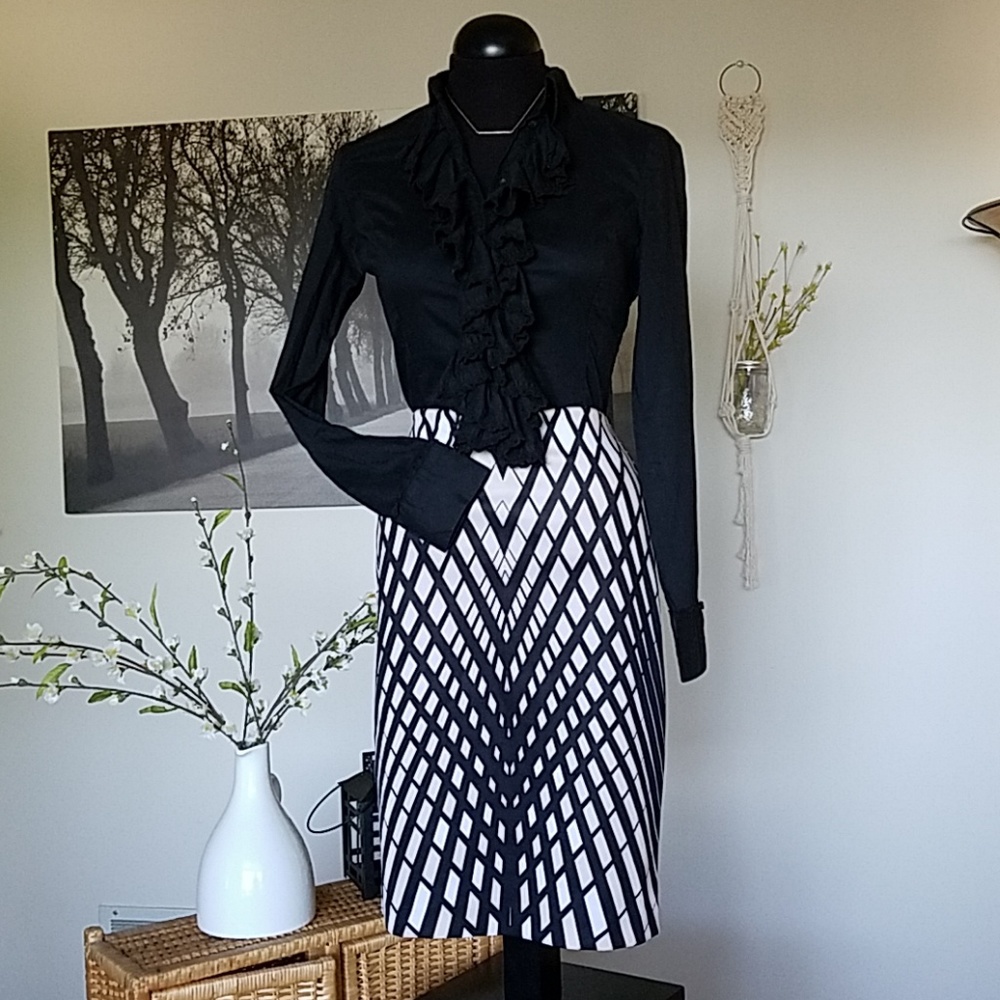 Express black ruffled shirt